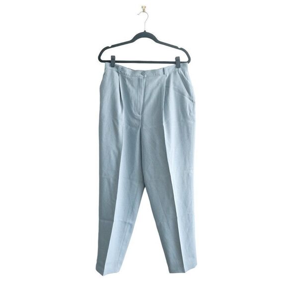 Jones New York Wool Trousers Pleated Pale Blue Lined Women's 16 Pants - Picture 2 of 13